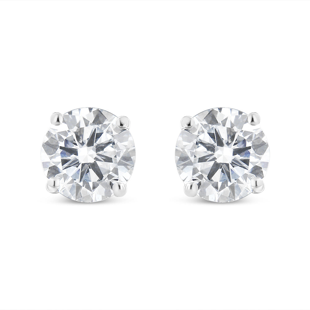 14K White Gold 1-1/2 Cttw Round Brilliant-Cut Near Colorless Diamond Classic 4-Prong Stud Earrings with Screw Backs (H-I Color, SI1-SI2 Clarity)-0