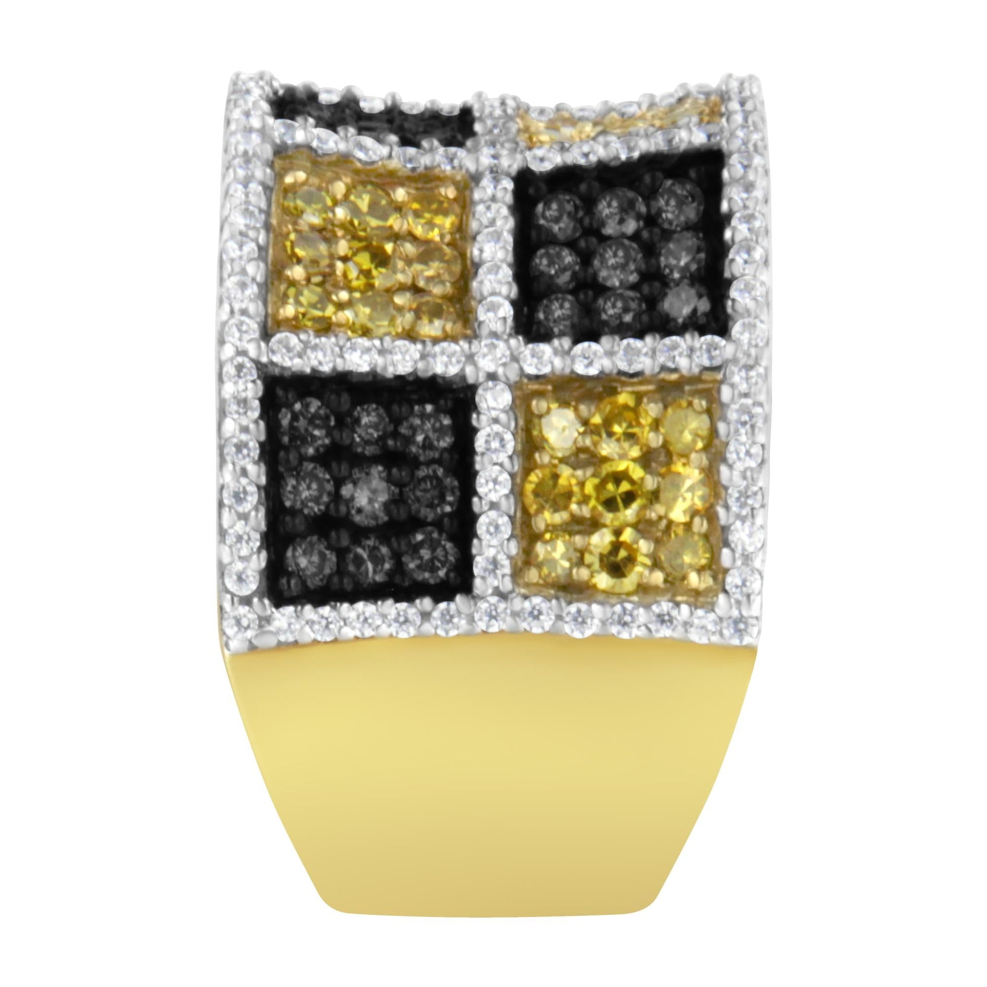 14KT Yellow Gold Champagne, Yellow and Round Diamond Band Ring (1 1/2 cttw, H-I Color, I1-I2 Clarity)-3