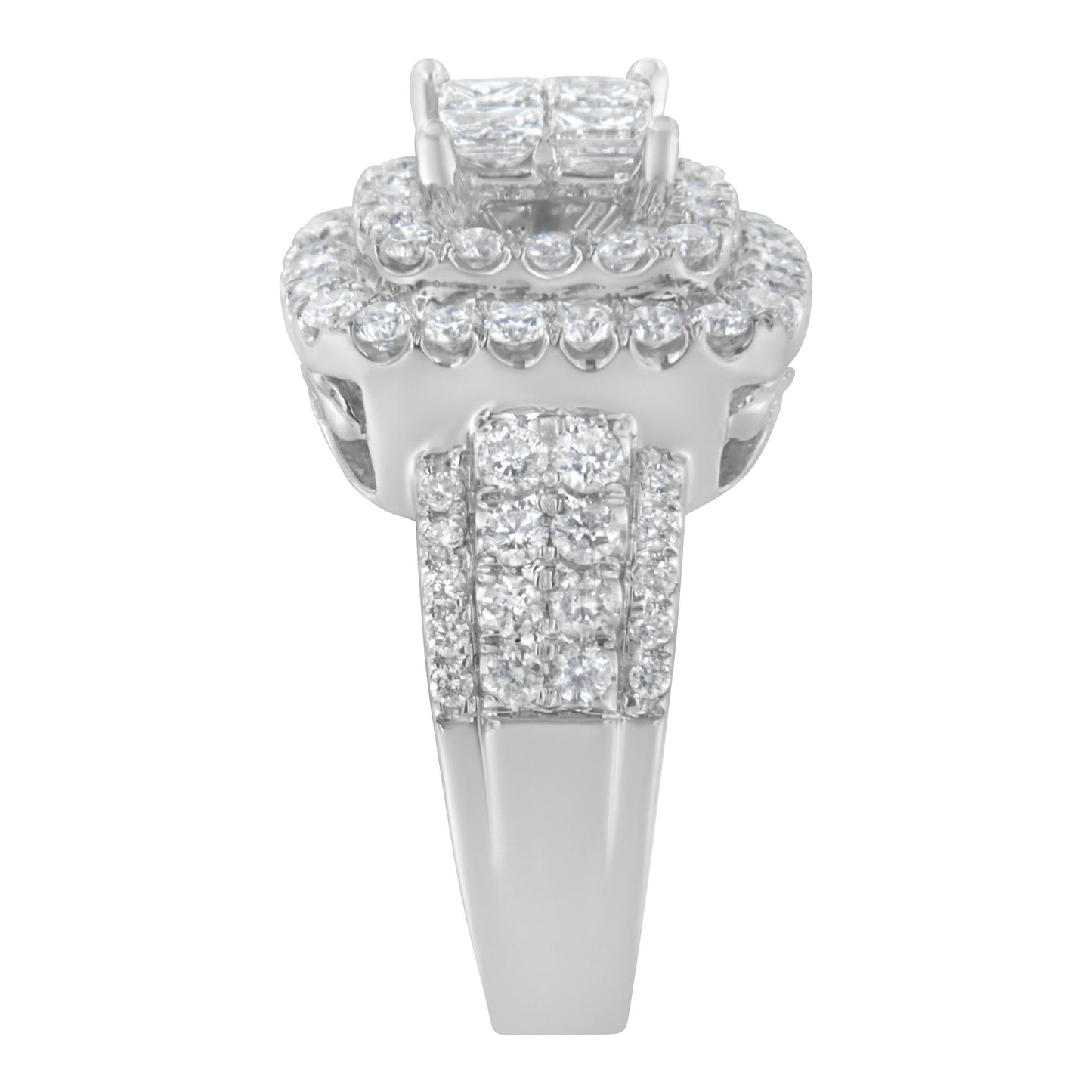 14KT White Gold Round and Princess Diamond Ring (2 1/4 cttw, H-I Color, SI1-SI2 Clarity)-4