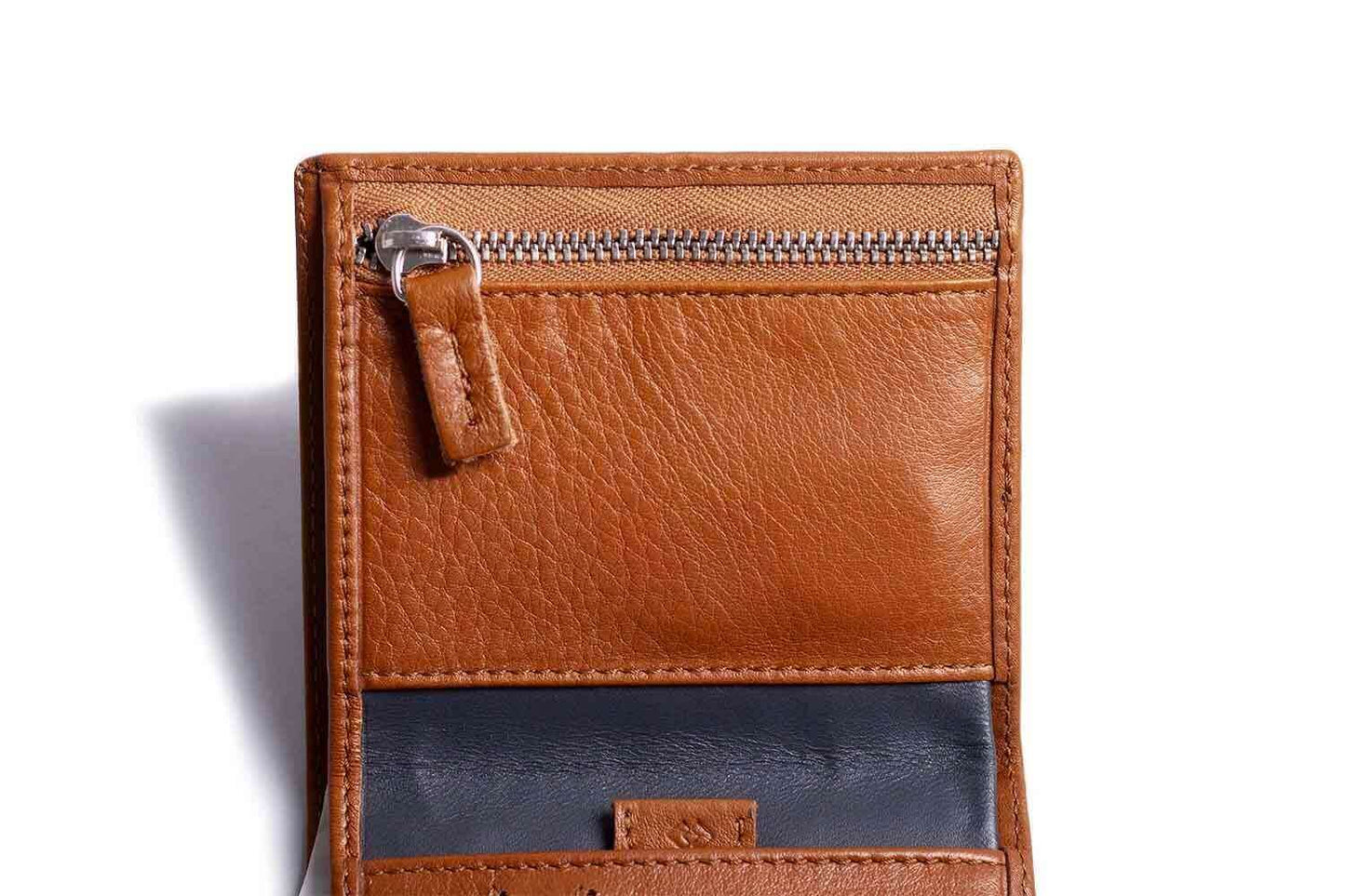 Leather Bifold Zip Wallet with RFID Protection-3