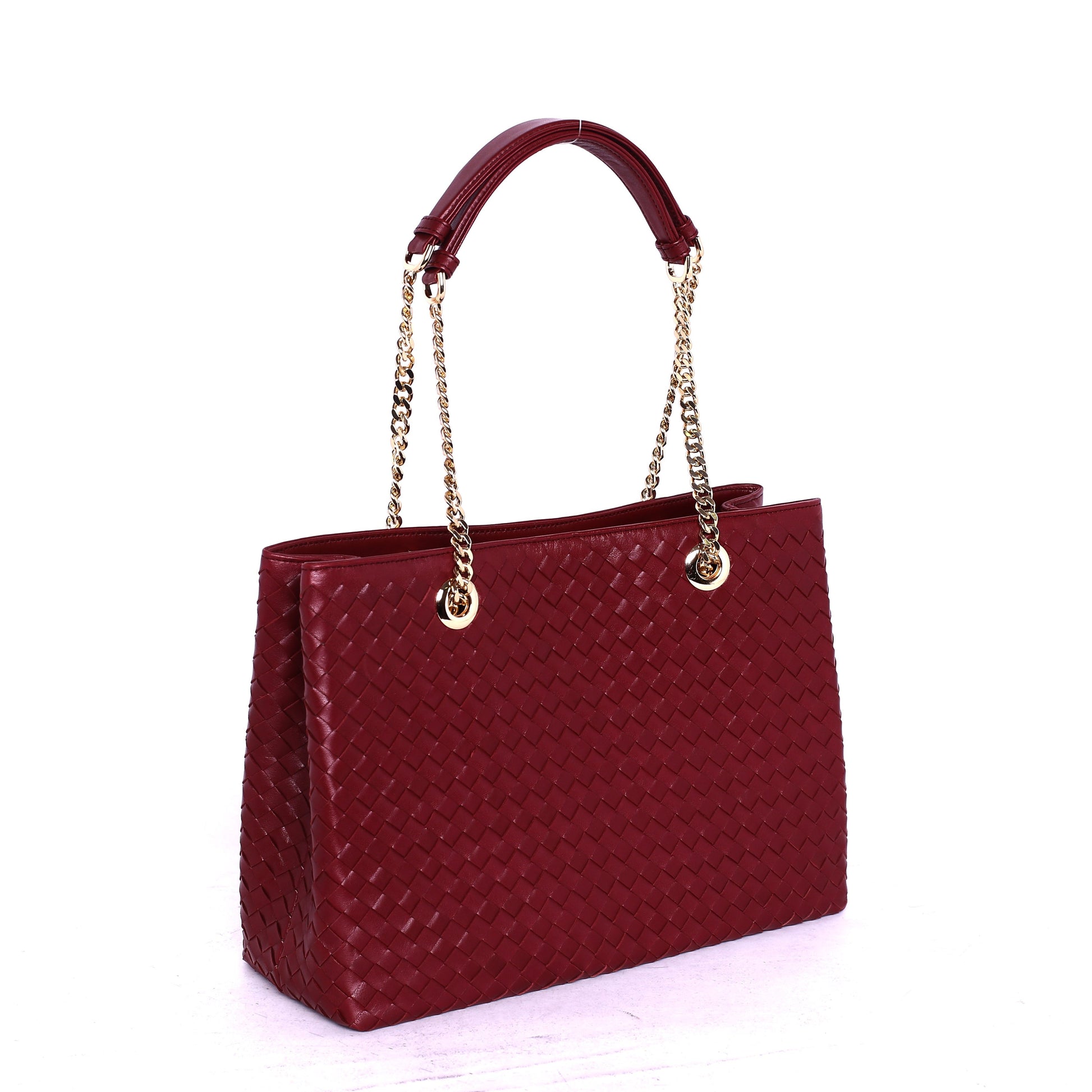 Mizrabi Ladies Fashion Maroon Leather Shoulder Bag-1